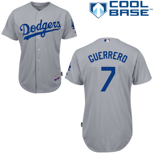Alex Guerrero #7 MLB Jersey-L A Dodgers Men's Authentic 2014 Alternate Road Gray Cool Base Baseball Jersey